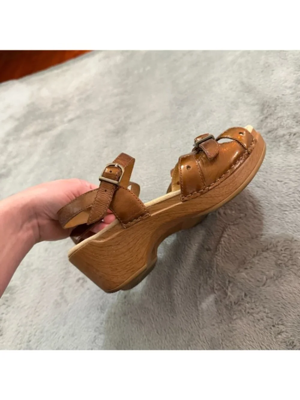 Dansko Sissy Sandals Bronze Metallic Leather Clogs Shoes Womens 36 US 5.5 6